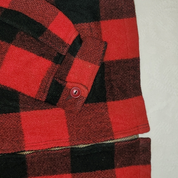 Vintage Woolrich jacket 100% wool red buffalo plaid coat red black checkered - Picture 2 of 9